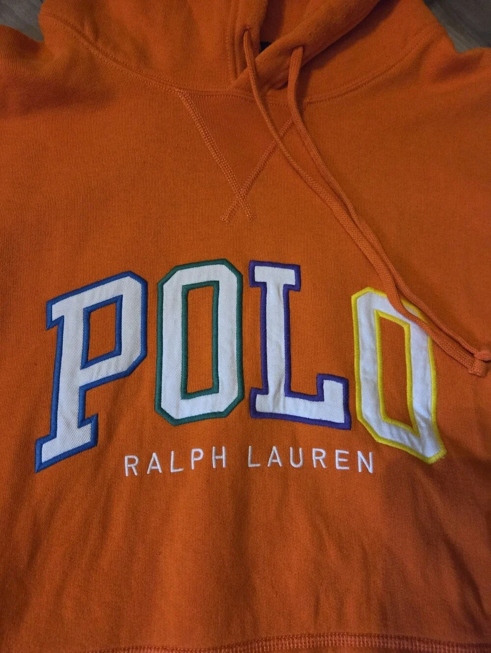 Polo by Ralph Lauren Bright Orange Pullover Hoodie with Embroidered Logo